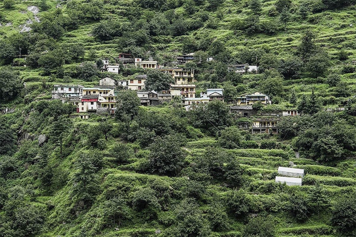 View of Raini village in Chamoli